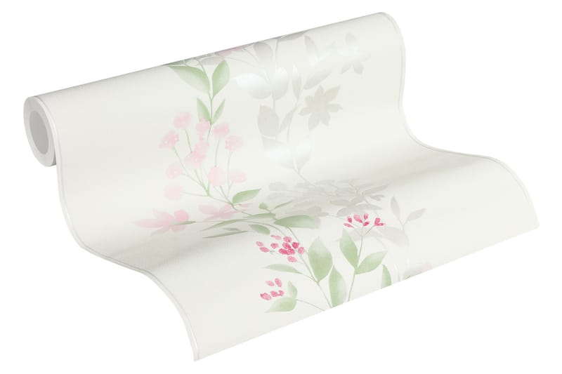Blommig Tapet Blooming Ovävd Grön - AS Creation - Inredning - Tapet - Mönstrad tapet