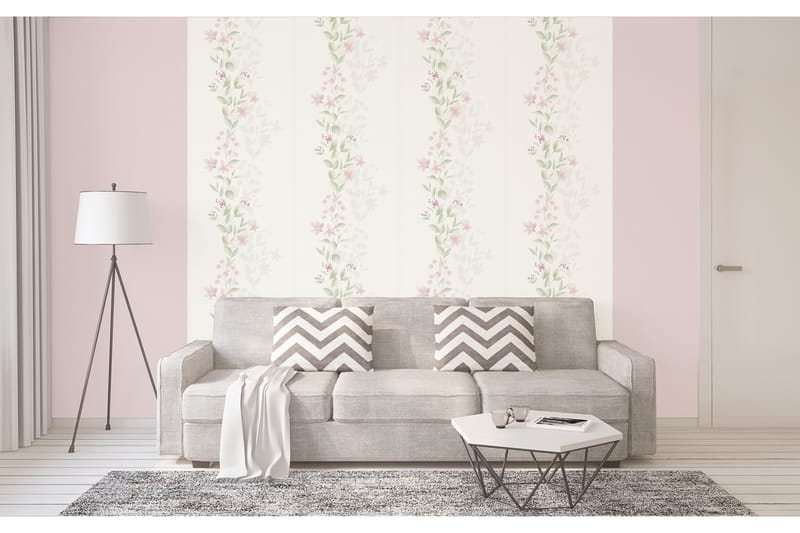 Blommig Tapet Blooming Ovävd Grön - AS Creation - Inredning - Tapet - Mönstrad tapet