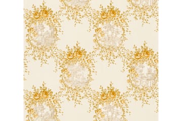 Blommig Tapet Château Ovävd Guld Beige - AS Creation - Inredning - Tapet - Mönstrad tapet