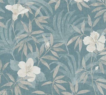 Blommig Tapet Cuba Ovävd Beige Blå - AS Creation - Inredning - Tapet - Mönstrad tapet