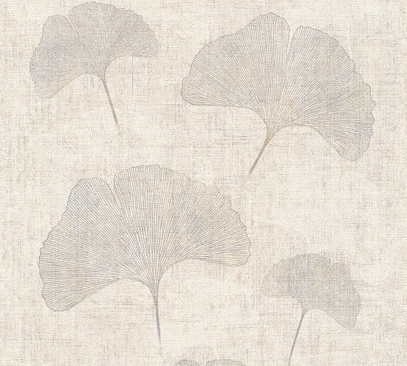 Blommig Tapet Cuba Ovävd Beige Metallic - AS Creation - Inredning - Tapet - Mönstrad tapet