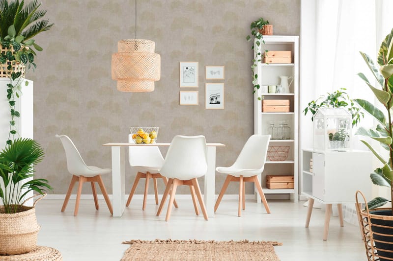 Blommig Tapet Cuba Ovävd Beige Metallic - AS Creation - Inredning - Tapet - Mönstrad tapet