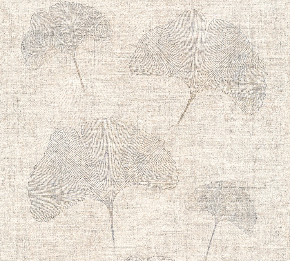Blommig Tapet Cuba Ovävd Beige Metallic AS Creation