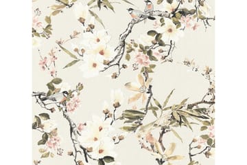 Blommig Tapet Dream Again Ovävd Beige - AS Creation - Inredning - Tapet - Mönstrad tapet