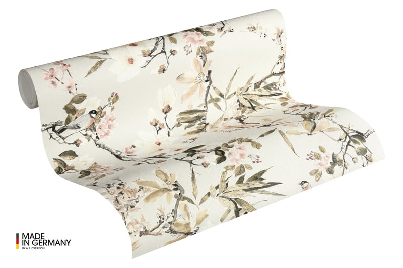 Blommig Tapet Dream Again Ovävd Beige - AS Creation - Inredning - Tapet - Mönstrad tapet