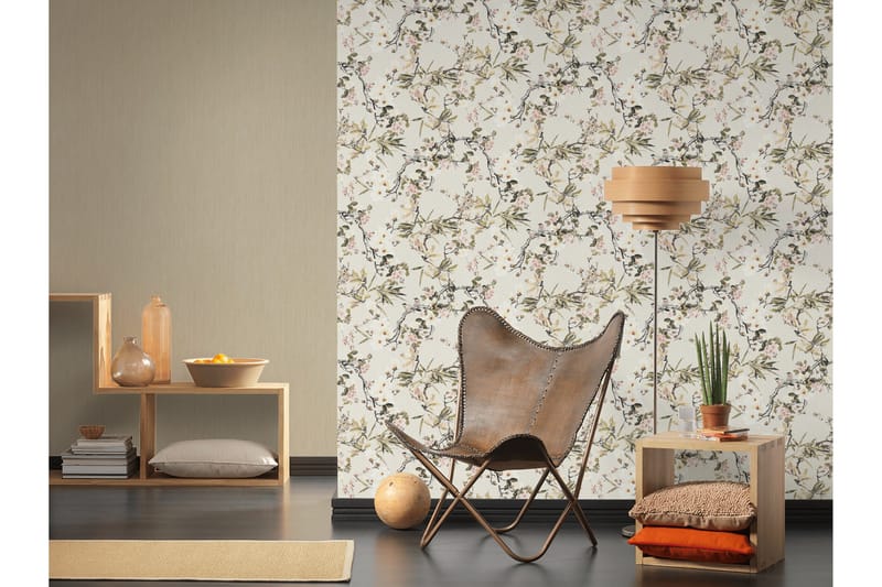 Blommig Tapet Dream Again Ovävd Beige - AS Creation - Inredning - Tapet - Mönstrad tapet