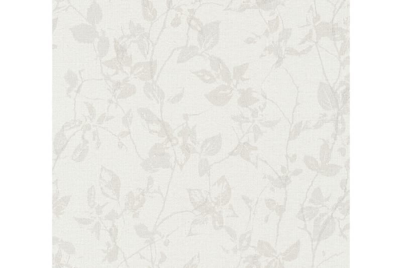 Blommig Tapet Hygge Ovävd Beige Grå Cream - AS Creation - Inredning - Tapet - Mönstrad tapet