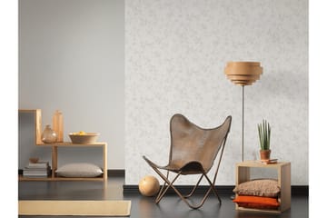 Blommig Tapet Hygge Ovävd Beige Grå Cream - AS Creation - Inredning - Tapet - Mönstrad tapet
