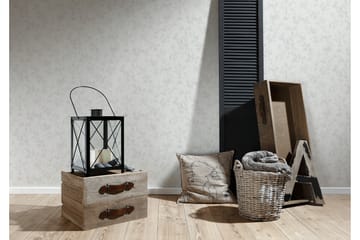 Blommig Tapet Hygge Ovävd Beige Grå Cream - AS Creation - Inredning - Tapet - Mönstrad tapet