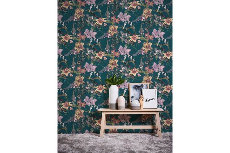Blommig Tapet Jungle Chic Ovävd - AS Creation - Inredning - Tapet - Mönstrad tapet