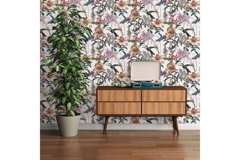 Blommig Tapet Jungle Chic Ovävd Flerfärgad - AS Creation - Inredning - Tapet - Mönstrad tapet