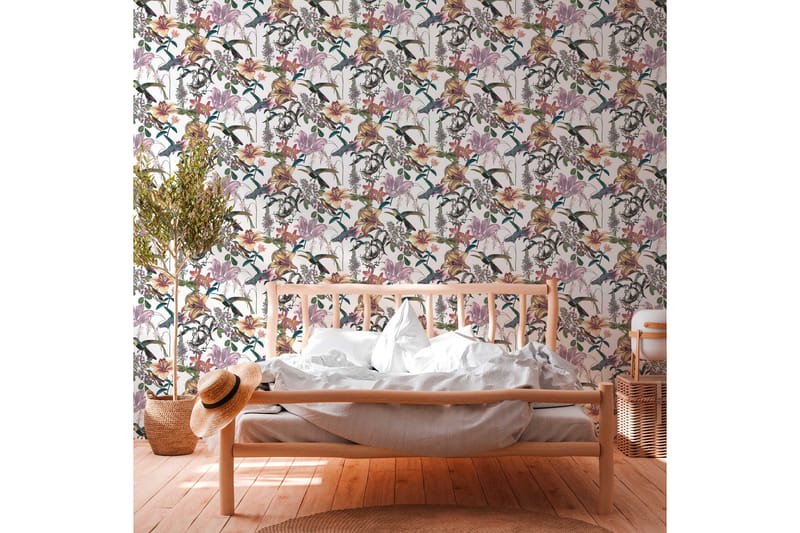 Blommig Tapet Jungle Chic Ovävd Flerfärgad - AS Creation - Inredning - Tapet - Mönstrad tapet