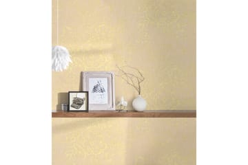 Blommig Tapet Metallic Silk Ovävd Guld - AS Creation - Inredning - Tapet - Mönstrad tapet