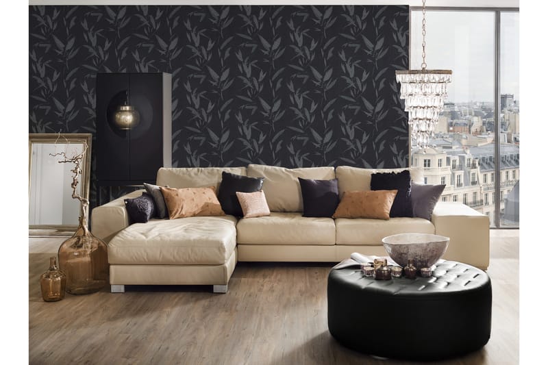 Blommig Tapet New Elegance Ovävd Svart - AS Creation - Inredning - Tapet - Mönstrad tapet