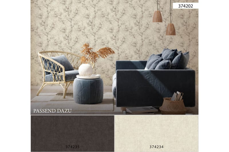 Blommig Tapet New Walls Cosy & Relax Ovävd - AS Creation - Inredning - Tapet - Mönstrad tapet