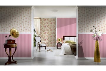 Blommig Tapet Romantico Ovävd Rosa - AS Creation - Inredning - Tapet - Mönstrad tapet