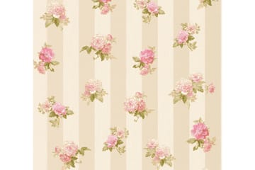 Blommig Tapet Romantico Ovävd Rosa - AS Creation - Inredning - Tapet - Mönstrad tapet