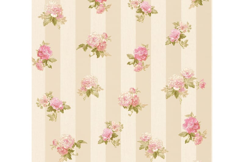 Blommig Tapet Romantico Ovävd Rosa - AS Creation - Inredning - Tapet - Mönstrad tapet