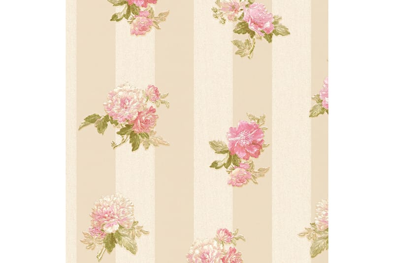 Blommig Tapet Romantico Ovävd Rosa - AS Creation - Inredning - Tapet - Mönstrad tapet