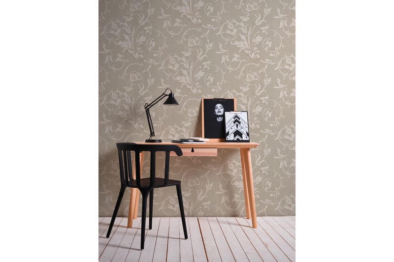 Blommig Tapet Tessuto Ovävd Beige - AS Creation - Inredning - Tapet - Mönstrad tapet