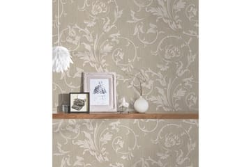 Blommig Tapet Tessuto Ovävd Beige - AS Creation - Inredning - Tapet - Mönstrad tapet