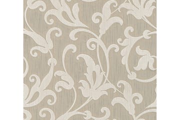 Blommig Tapet Tessuto Ovävd Beige Silver