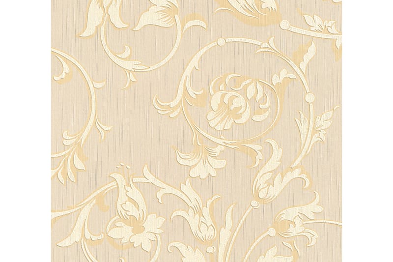 Blommig Tapet Tessuto Ovävd Cream Guld - AS Creation - Inredning - Tapet - Mönstrad tapet