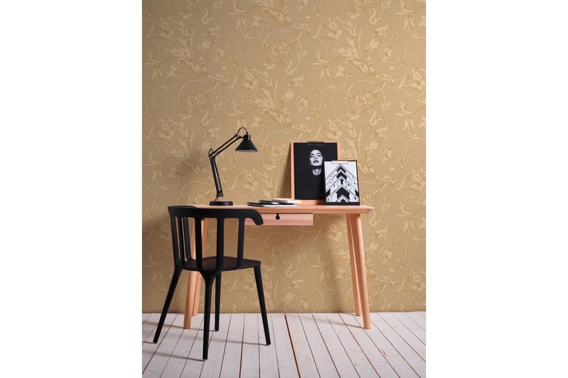 Blommig Tapet Tessuto Ovävd Orange Beige - AS Creation - Inredning - Tapet - Mönstrad tapet