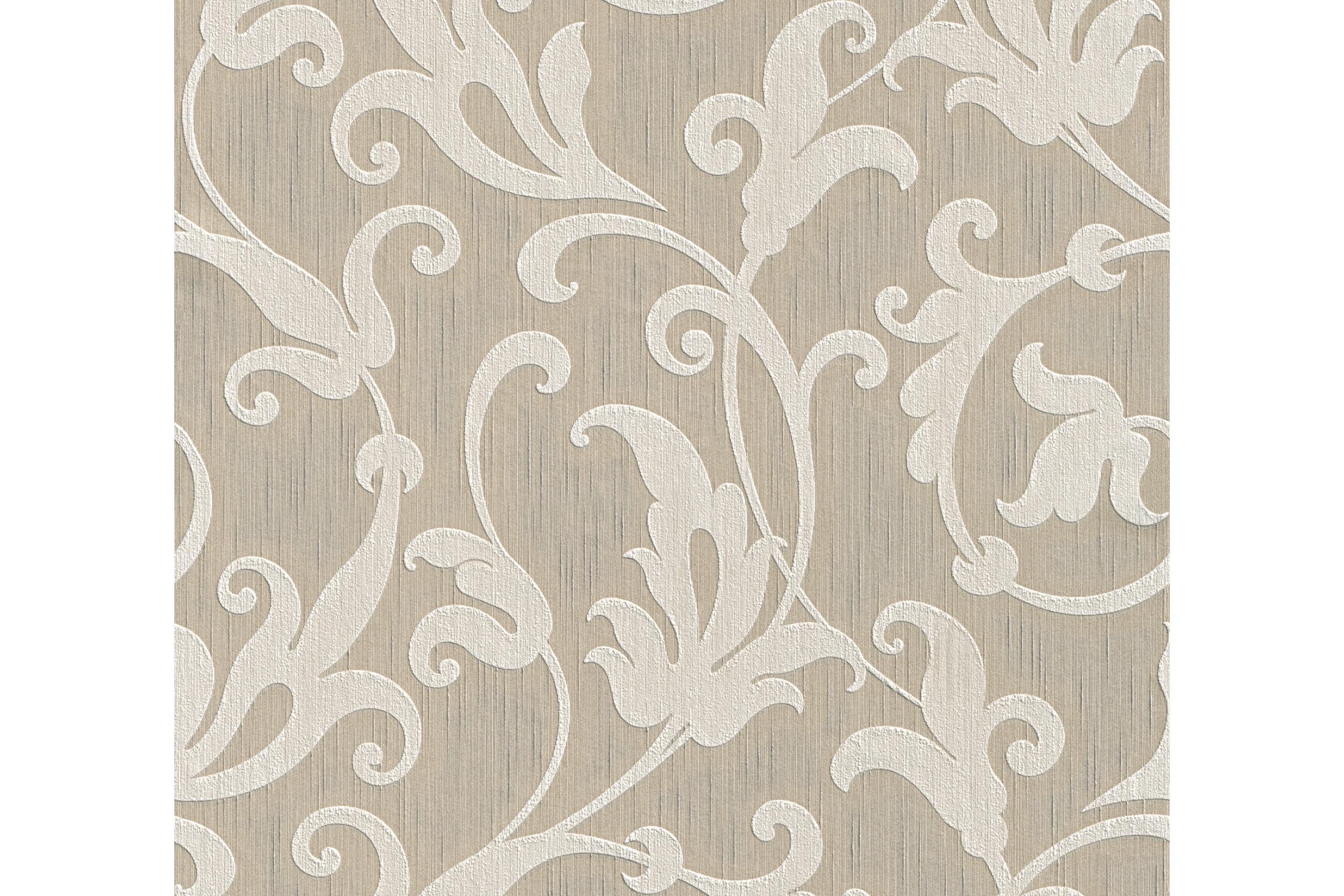 Blommig Tapet Tessuto Ovävd Beige Silver AS Creation