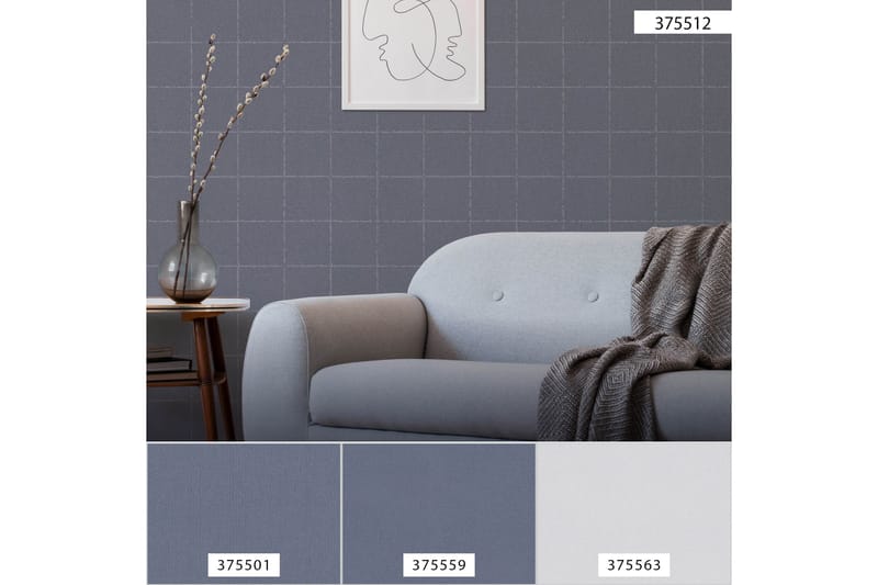 Bricka Tapet New Elegance Ovävd Blå Grå - AS Creation - Inredning - Tapet - Mönstrad tapet