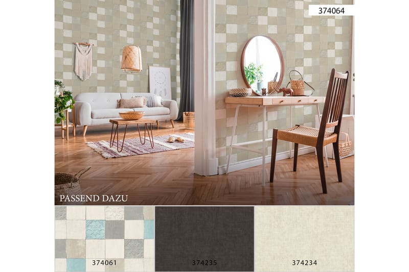 Bricka Tapet New Walls Finca Home Ovävd - AS Creation - Inredning - Tapet - Mönstrad tapet