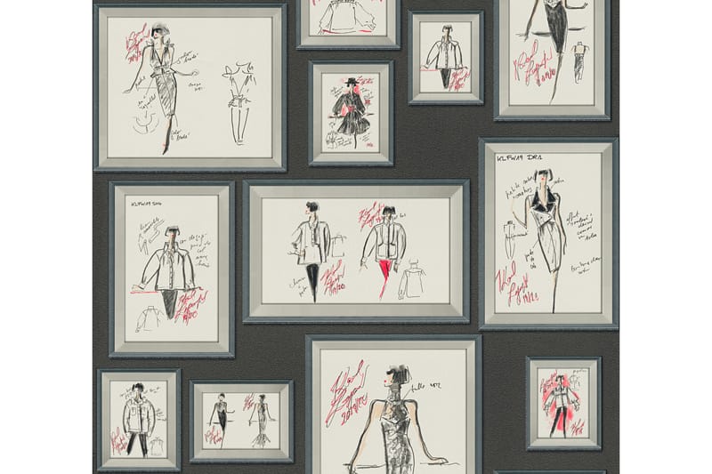 Designer Tapet Sketch by Karl Lagerfeld - AS Creation - Inredning - Tapet - Mönstrad tapet