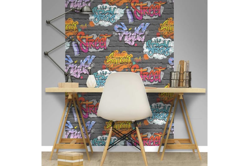 DUTCH WALLCOVERINGS Tapet graffiti flerfärgad L179-01 - Mönstrad tapet - Tapeter sovrum & sovrumstapet - Tapeter vardagsrum - Kökstapeter