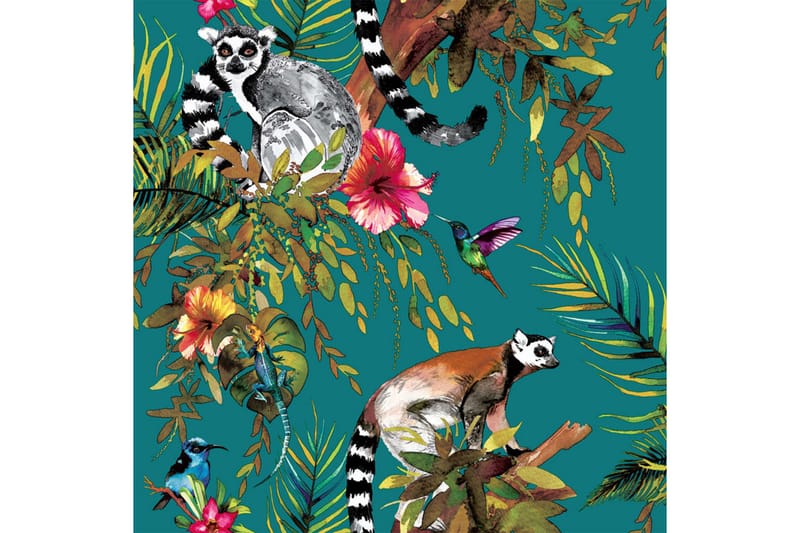 DUTCH WALLCOVERINGS Tapet lemur grön 12402 - Mönstrad tapet - Tapeter sovrum & sovrumstapet - Tapeter vardagsrum - Kökstapeter