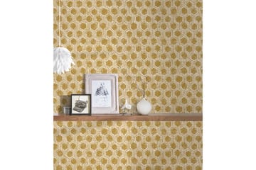 Geometric Tapet Alpha Ovävd Guld Beige - AS Creation - Inredning - Tapet - Mönstrad tapet