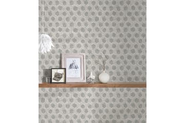 Geometric Tapet Alpha Ovävd Silver Beige - AS Creation - Inredning - Tapet - Mönstrad tapet