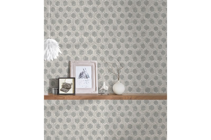 Geometric Tapet Alpha Ovävd Silver Beige - AS Creation - Inredning - Tapet - Mönstrad tapet