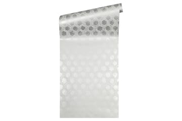 Geometric Tapet Alpha Ovävd Silver Vit - AS Creation - Inredning - Tapet - Mönstrad tapet