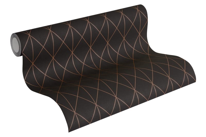 Geometric Tapet Svart & Vit Ovävd Svart - AS Creation - Inredning - Tapet - Mönstrad tapet