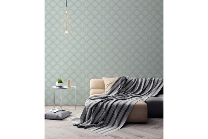 Geometric Tapet Pop Style Ovävd Blå - AS Creation - Inredning - Tapet - Mönstrad tapet