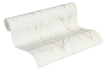 Gren Tapet Blooming Ovävd Beige Guld - AS Creation - Inredning - Tapet - Mönstrad tapet