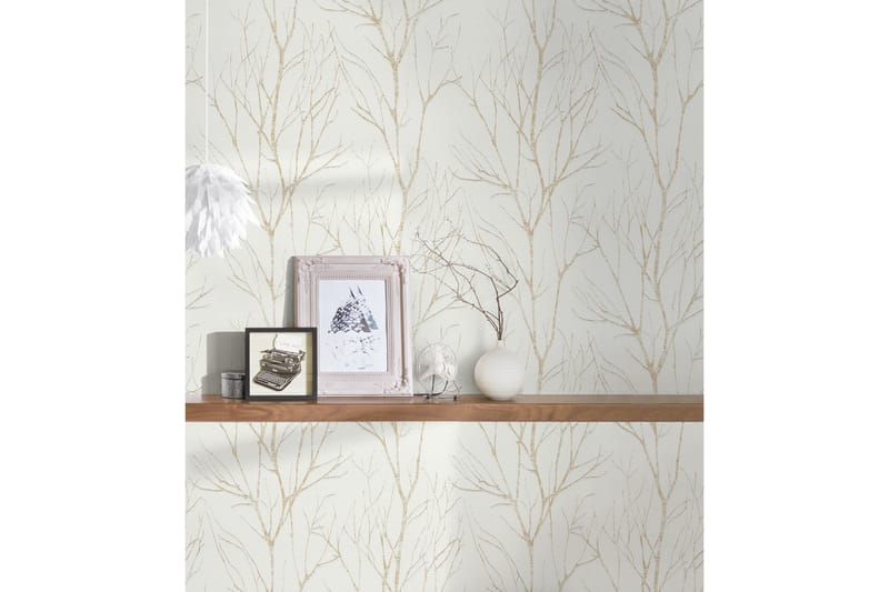 Gren Tapet Blooming Ovävd Beige Guld - AS Creation - Inredning - Tapet - Mönstrad tapet