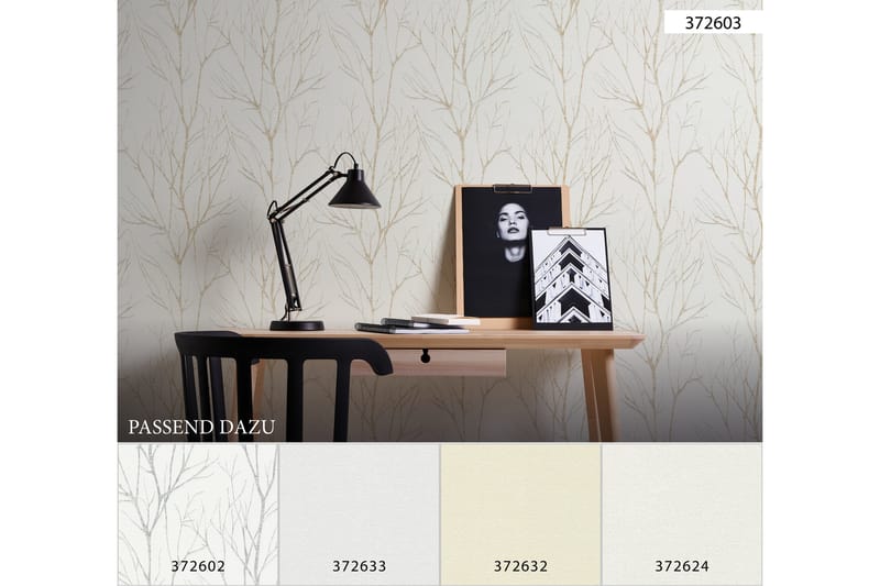 Gren Tapet Blooming Ovävd Beige Guld - AS Creation - Inredning - Tapet - Mönstrad tapet