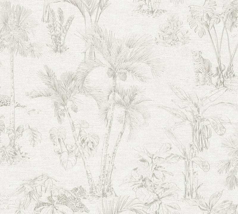 Jungle Tapet Cuba Ovävd Beige Grå - AS Creation - Inredning - Tapet - Mönstrad tapet