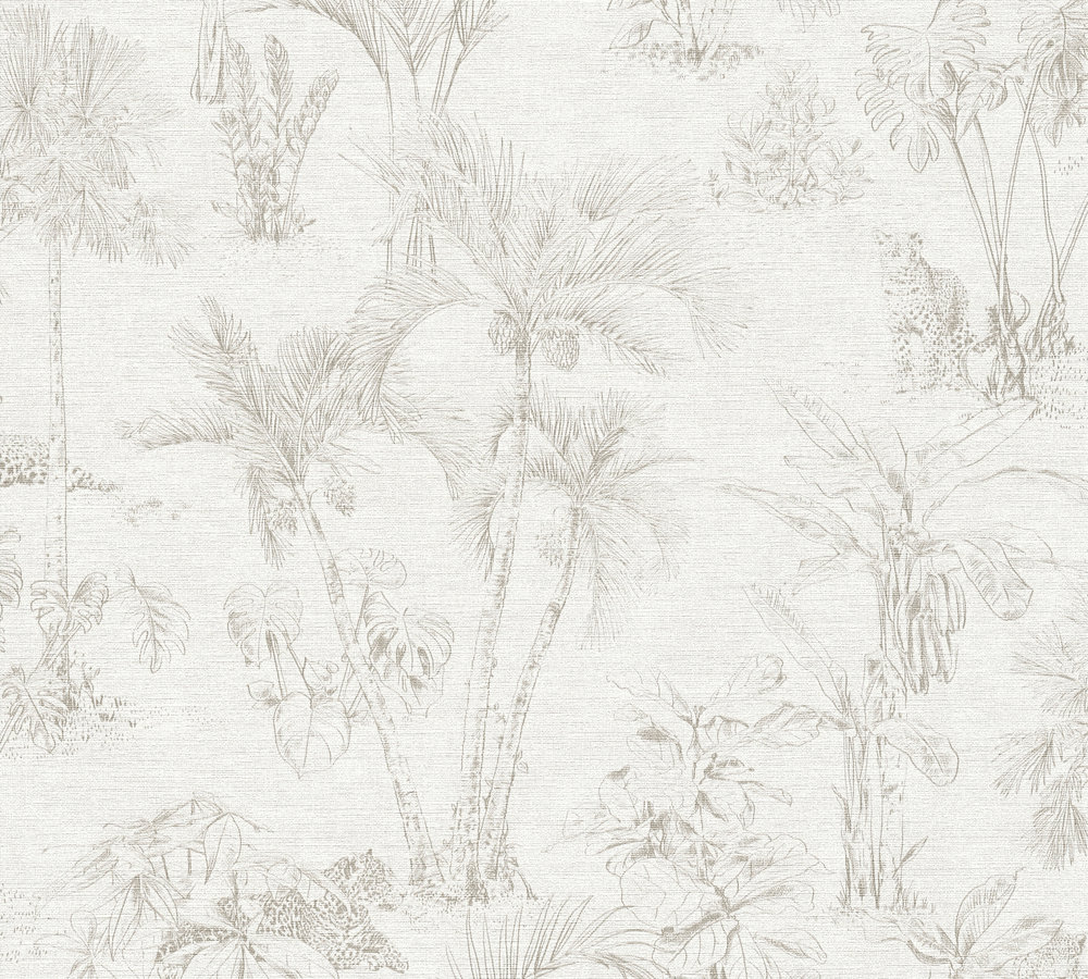 Jungle Tapet Cuba Ovävd Beige GråAS Creation