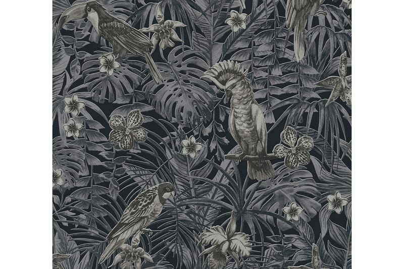 Jungle Tapet Grönery Ovävd Grå Svart - AS Creation - Inredning - Tapet - Mönstrad tapet