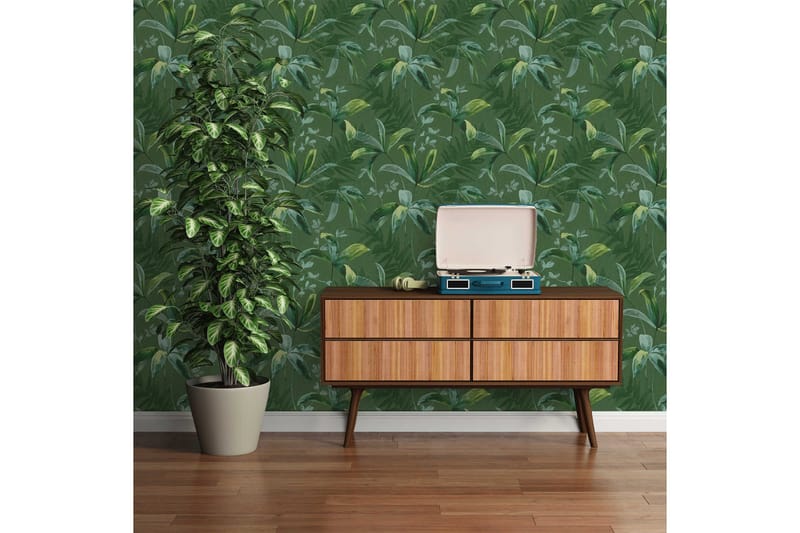 Jungle Tapet Jungle Chic Ovävd Grön - AS Creation - Inredning - Tapet - Mönstrad tapet