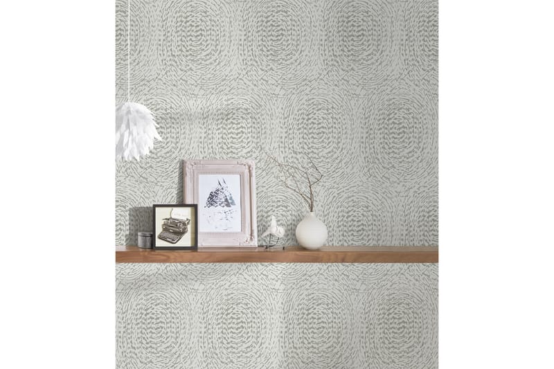 Mönstrad Tapet Alpha Ovävd Beige Silver - AS Creation - Inredning - Tapet - Mönstrad tapet