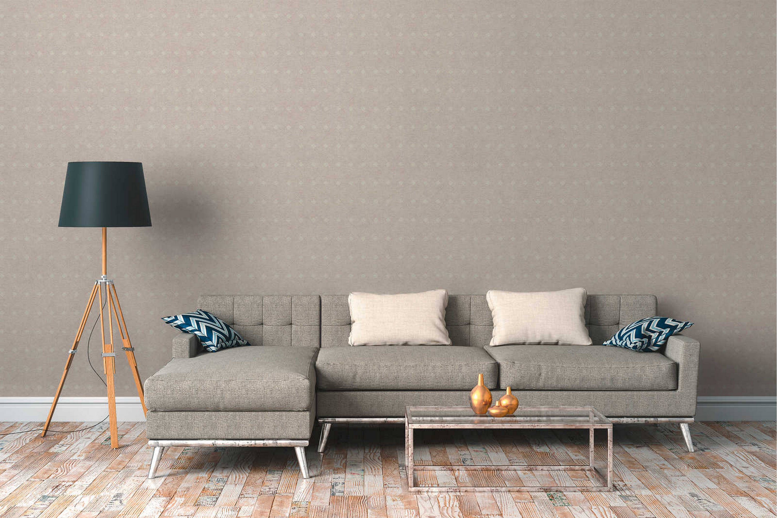 Mönstrad Tapet Cuba Ovävd Beige Röd AS Creation