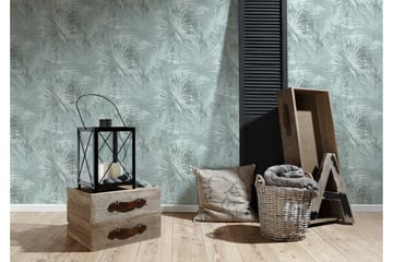 Palm tree Tapet Hygge Ovävd Blå Grön - AS Creation - Inredning - Tapet - Mönstrad tapet